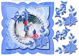 The details plus 33 free digi images can be seen at through the craft room door. Snowman Christmas Decoupage Free Cards Card Toppers