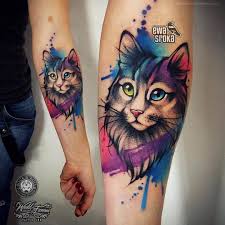 Tattoo Tattooidea Tattoodesign Watercolor Cattattoo Cat Watercolor Cat Tattoo Cat Tattoo Designs Dog Tattoos