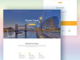 Fusion Website Template For Travel Agencies Freebiesbug Travel Agency Psd Website Website Template