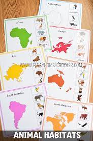 Montessori Animal Continents Activity Sheets Continents Activities Montessori Activities Science Activities For Kids