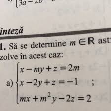 C) , deci sistemul are 9 solutii in multimea. Sa Se Determine M Apartine Lui R Astfel Incat Sistemul Sa Fie De Tip Cramer Si Sa Se Rezolve In Acest Brainly Ro
