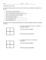 Use a punnett square to determine the probability of one of their offspring having a white color. Monohybrid Crosses Practice Worksheet Answer Key Promotiontablecovers