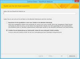 But if the sharepoint site uses form based authentication, you may get the error: Importieren Verknupfen Oder Verschieben Von Daten Nach Sharepoint Office Support
