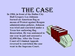 He appealed, arguing that his actions were symbolic speech protected by the first amendment. Texas Vs Johnson