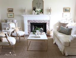 Decorate the coffee table in your country living room with antique silver trays, pitchers with flowers and burlap. Spring Living Room A Simple And Easy Spring Refresh