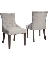 On a set of cherry walnut colored legs, the chair is upholstered in a tan linen weave fabric and nailhead trim. Amazing Deal On Merax Wf010762 Dining Chair With Armrest Nailhead Trim Linen Upholstery Set Of 2 Gray