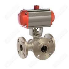 3 Way Pneumatic Flanged Ball Valve Stainless Steel China ...