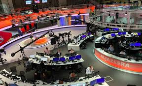 Al jazeera is an international arabic news channel based in doha, qatar that is operated by the media conglomerate al jazeera media network. Al Jazeera English Newsroom Studio Gallery In 2021 Al Jazeera English Tv Set Design Architect Office Interior