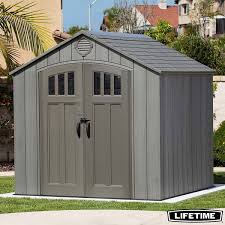 4.0 out of 5 stars 24. Lifetime 8ft X 7ft 5 2 4 X 2 3m Simulated Wood Look Storage Shed With 1 Ridge Skylight And 3 Window Panes Per Door Costco Uk