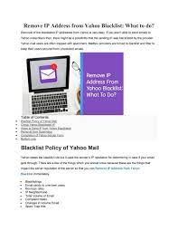 Remove Ip Address From Yahoo Blacklist: What To Do? By Yahoo Helpline  0800-368-9067 Yahoo Support Phone Number Uk - Issuu