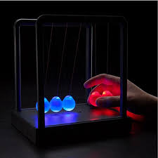 Light Up Newtons Cradle Steel Balance Ball Kinetic Energy Multi Color Home Office Science Toy Newton S Cradle Ball Lights Balance Ball