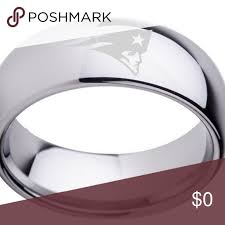 Patriots 8mm Tungsten Carbide Wedding Band Boutique Tungsten Carbide Wedding Bands Wedding Bands Silver Logo