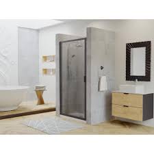 Coastal Shower Doors Paragon 35 In To 35 75 In X 70 In Framed Continuous Hinged Shower Door In Black Bronze With Aquatex Glass Coastal Shower Doors Shower Doors Clear Glass