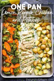 Sheet Pan Chicken And Potatoes Easy One Pan Chicken And Potatoes Sheet Pan Dinners Recipes Sheet Pan Recipes Health Dinner Recipes