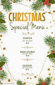 Christmas Menu Template In 2021 Christmas Menu Christmas Special Christmas Celebrations