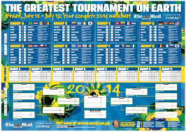 Fifa World Cup 2014 Fixtures Table In Pdf Wall Chart