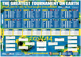 fifa world cup 2014 fixtures table in pdf wall chart