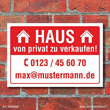 Ein haus verkauft sich nicht „mal eben so wie ein auto. Schild Haus Zu Verkaufen Privat Wetterfest Alu Verbund 3 Mm 600 X 400 Mm Amazon De Kuche Haushalt