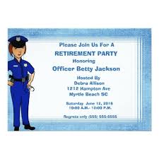 Lady Police Officer Retirement Invitation Retirement Invitations Police Officer Retirement Party Invitations