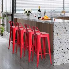 Maybe you would like to learn more about one of these? Vecelo 30 High Metal Barstool With Back Vintage Finish Bar Stools Set Of 4 Red Black Green White Overstock 28753592
