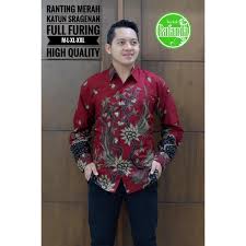Lebar kain 105 cm.1 piece = 37,5 yard. Harga Batik Merah Terbaik Pakaian Pria Mei 2021 Shopee Indonesia