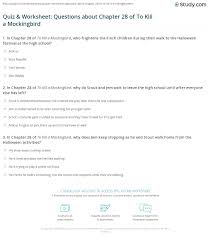 Buzzfeed editor keep up with the latest daily buzz with the buzzfeed daily newsletter! Quiz Worksheet Questions About Chapter 28 Of To Kill A Mockingbird Study Com