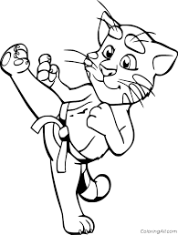 Our printable sheets for coloring in are ideal to brighten your family's day. Talking Tom Practices Taekwondo Coloring Page Coloringall