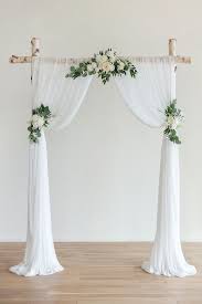 3pcs Flower Arch Decor With Sheer Drape Pack Of 5 Ivory In 2021 Wedding Arch Vintage Wedding Decorations Wedding Decorations