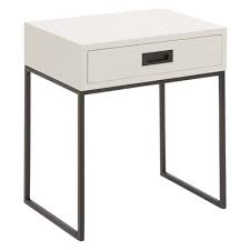 Wood And Metal Rectangular Accent Table With Drawer White Black Olivia May Metal Side Table Wood And Metal White Side Tables