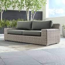 Abaco Outdoor Sofa With Graphite Sunbrella Cushions Reviews Crate And Barrel Outdoor Sofa Outdoor Sofa Cushions Sunbrella Cushions