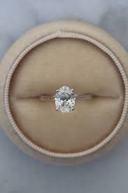 Oval Solitare 4 Prong Simple White Gold Band Lab Diamond Engagement Ring Custom Engagement Ring Wedding Ring For Her