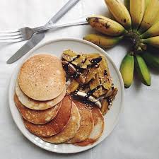 Add the banana mixture to the flour mixture and stir until just combined. Buckwheat Pancakes And Grilled Lady Finger Bananas Sorry For Being Mia Had No Time This Week To Buckwheat Pancakes Mini Bananas Recipes