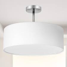 Check spelling or type a new query. Ceiling Light Semi Flush Mount Modern Fabric Pendant Light Shade Large White Drum Lampshade Round Pendant Lamp Lamps For Bedrooms Flush Chrome Matt 3 Bulbs Amazon Com