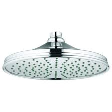 Grohe Rainshower Rustic 1 Spray 8 In Raincan Fixed Showerhead In Starlight Chrome Grey Rain Shower Head Grohe Rainshower