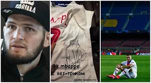 Psg has a great star for the future, who will be at the level of leo messi or. Khabib Gets Kylian Mbappe S Hat Trick Jersey After Psg Thrash Barcelona Watch Samachar Central