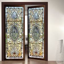 door wall sticker stained glass with bevels self adhesive etsy in 2021 stained glass door vinyl doors door stickers