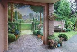 See more ideas about garden design, backyard landscaping, backyard. Amazing Painting Ideas For Brick Walls Creating Optical Illusions Garden Wall Art Wall Exterior Garden Painting