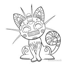 Meowth De Los Muertos Pokemon Day Of The Dead Mashup Pokemon Coloring Pokemon Coloring Pages Coloring Pages