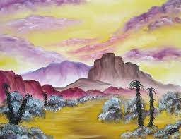 Landscape Oil Painting On Canvas Mountains Mountain Mountainscape Desert Art Landscape Art Landscape Painting By Marta Sytniewski