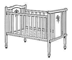 Black and white draw with color example. Infant Bed Wikipedia
