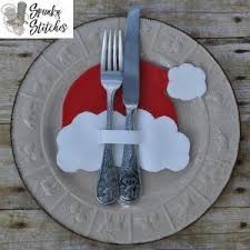 Santa Hat Silverware Holder In The Hoop Embroidery File By Spunky Stitches Easy Christmas Decorations Christmas Crafts Christmas Ornaments Homemade
