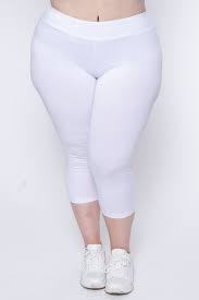 Black and white striped leggings in women's leggings. Plus Size High Waist Capri Leggings White Curvy Sense