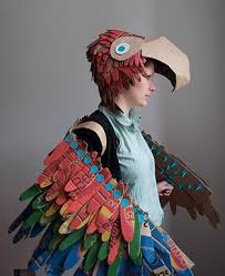 Parrot Costume Lottie Smith Makedo Dress Up Costume Recycling Diy Halloween Instructables Papagei Papagei Kostum Karneval Kostum Basteln