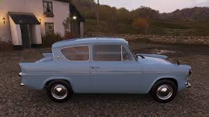 The raked rear window and the ford anglia 105e torino used the chassis, doors, windscreen and all the mechanical parts of the anglia 105e saloon, but the outer body was of an all new design. Forza Horizon 4 1959 Ford Anglia 105e Car Show Speed Jump Crash Test 1440p 60fps Youtube