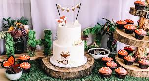 The beauty of nature speaks for itself in this display. Planning A Woodland Animals Themed Party First Thyme Mom