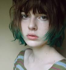 Green Brown Hair Dip Dye Hair Short Dip Dye Hair Brown Dipped Hair