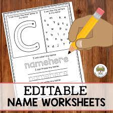 editable name worksheets