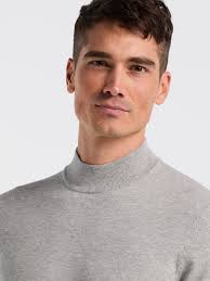 perry ellis Tech Knit Mock Neck Sweater Quiet Gray Heather Outlet