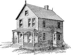 Old Farm House Good For New Home Home Sweet Home Etc Digital Stamps Old Farm Architecture Drawing