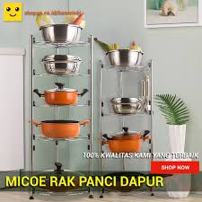 Alat ini dapat membersihkan seluruh peralatan makan, minum, bahkan alat masak. Micoe Rak Panci Peralatan Rak Dapur Bertingkat 5 Alat Dapur Perlengkapan Rumah Tangga Shopee Indonesia